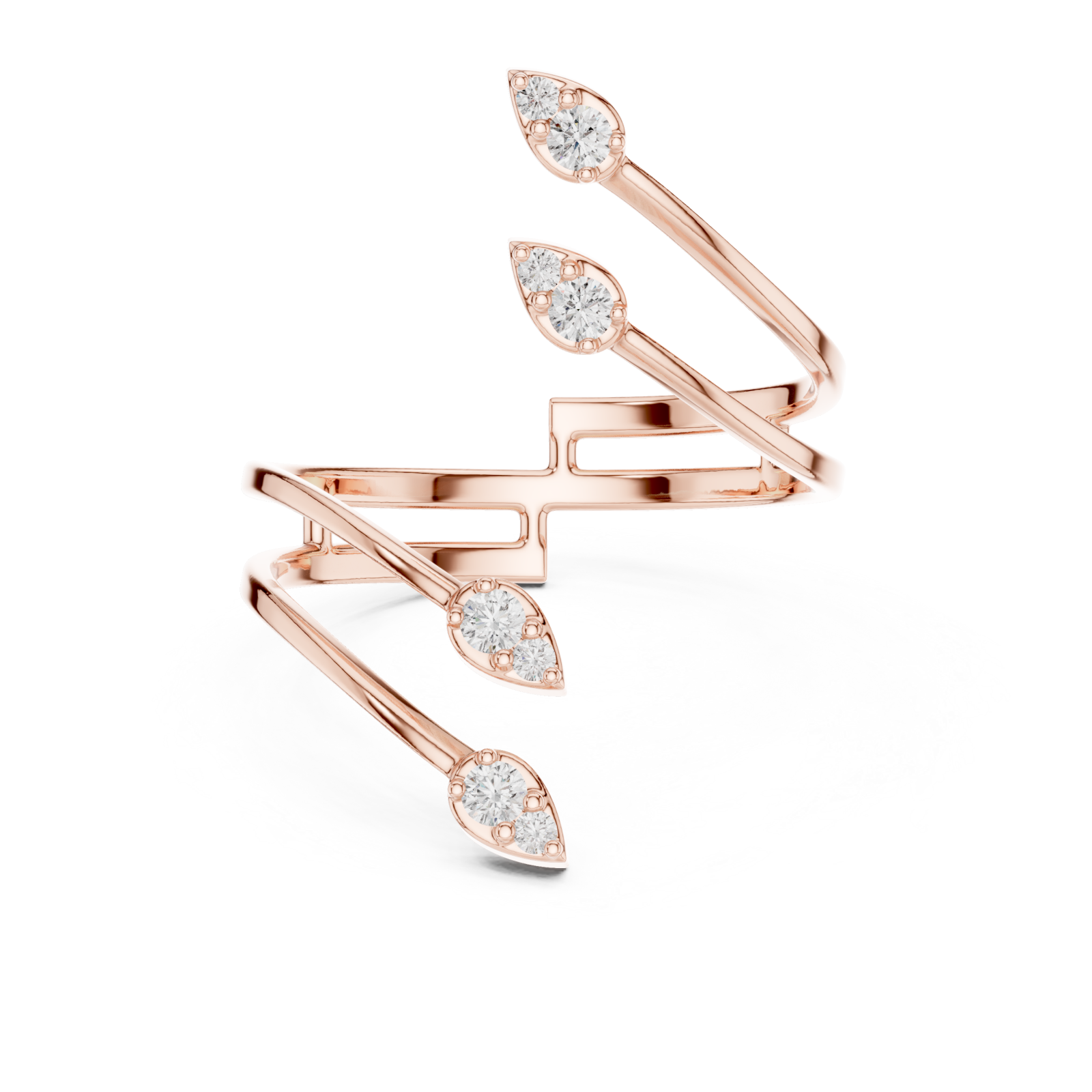  Rose Gold Infinite Melody Wrap Ring Front View