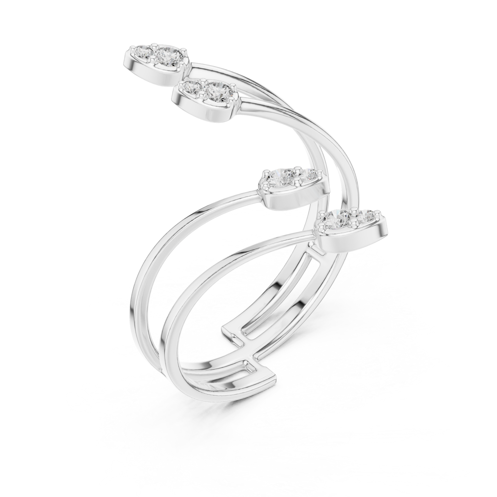  White Gold Infinite Melody Wrap Ring Right View