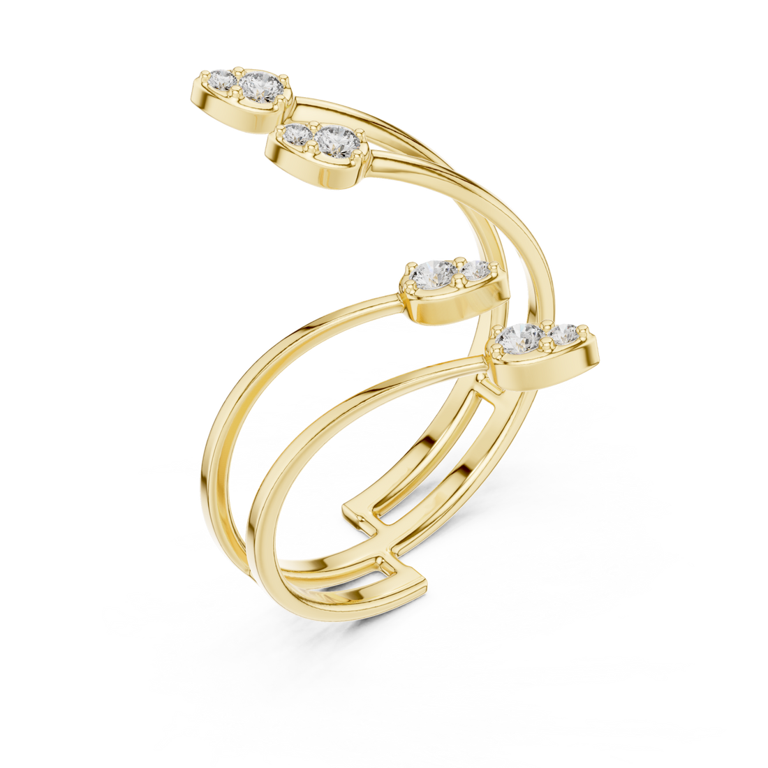 Gold Infinite Melody Wrap Ring Right View