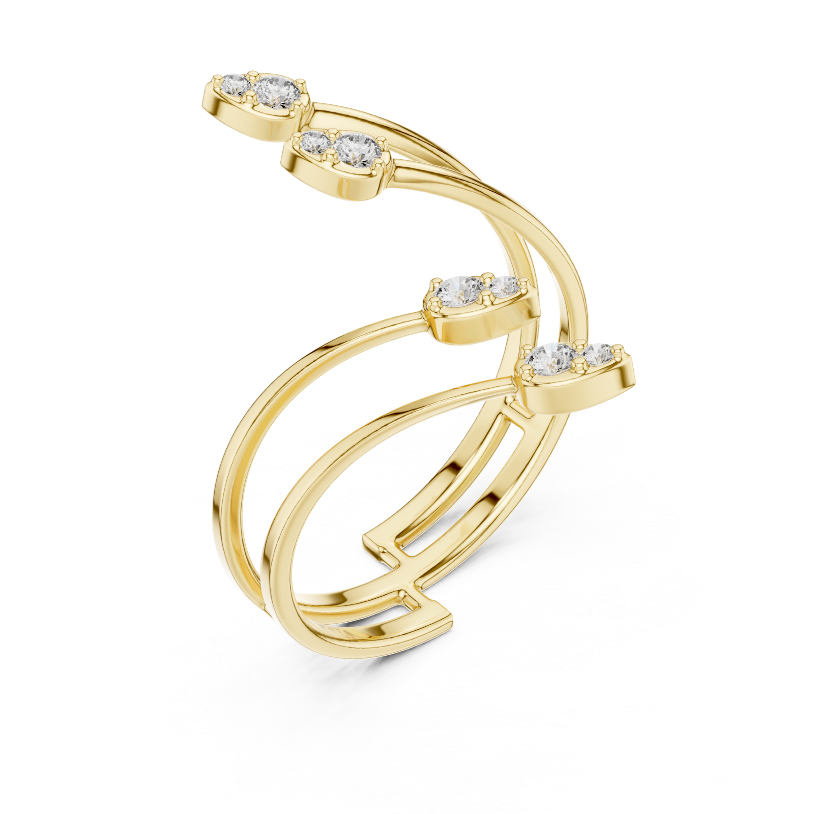 Gold Infinite Melody Wrap Ring Right View
