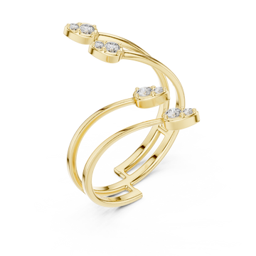 Gold Infinite Melody Wrap Ring Right View