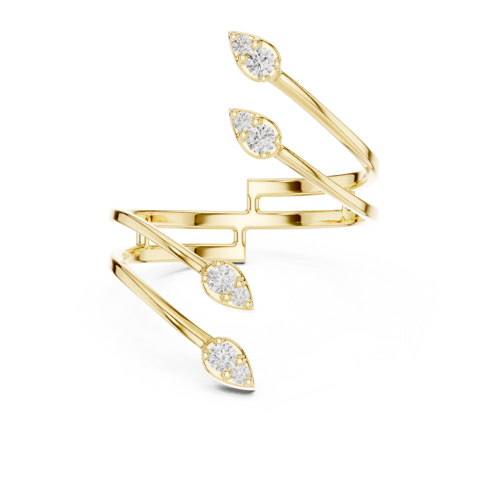  Gold Infinite Melody Wrap Ring Front View