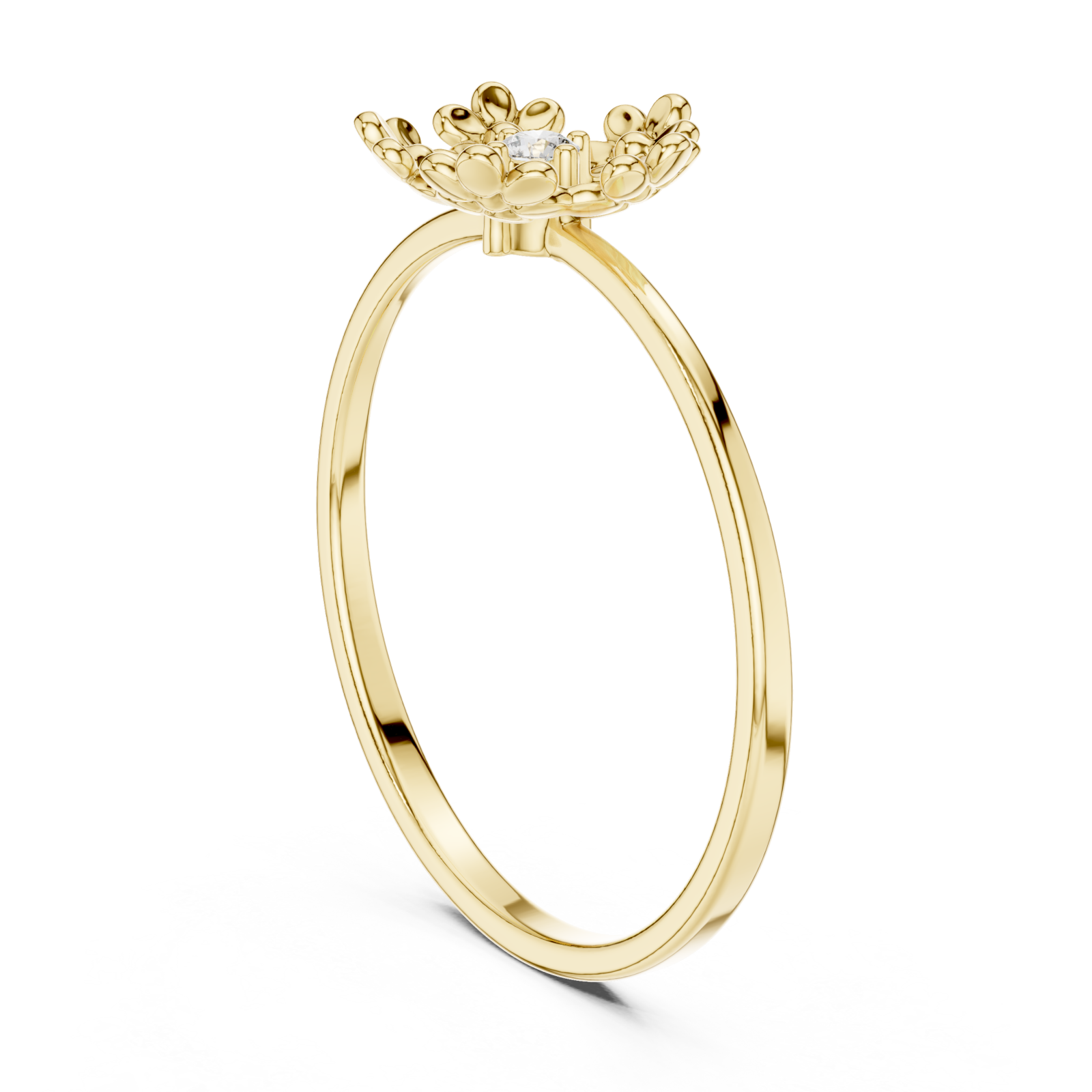  Gold Luminous Regal Garland Solitaire Band Left View