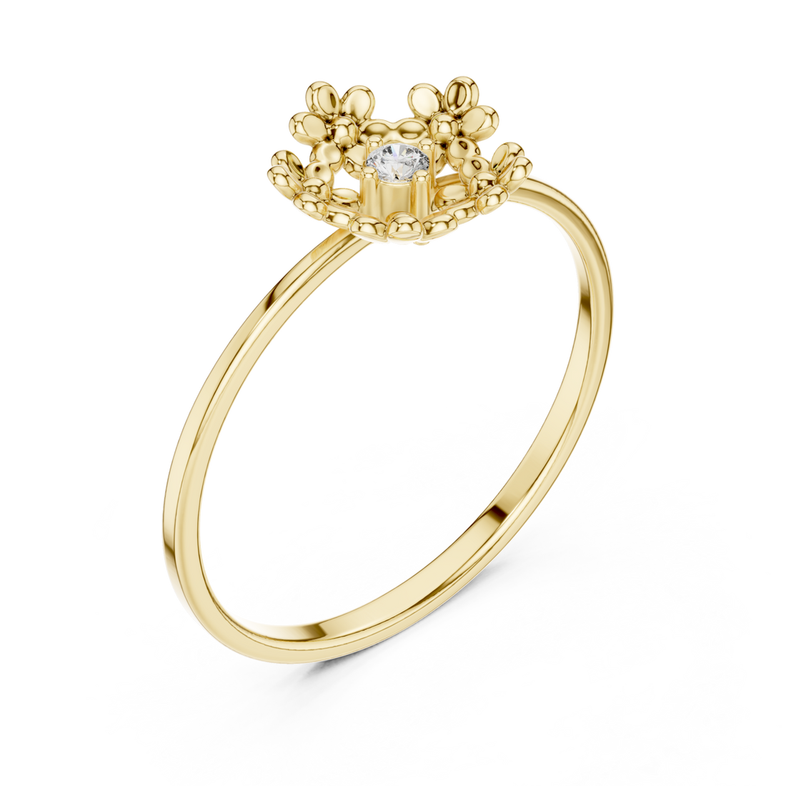 Gold Luminous Regal Garland Solitaire Band Right View
