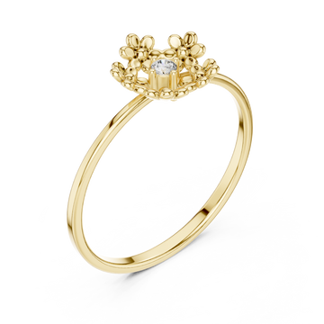 Gold Luminous Regal Garland Solitaire Band Right View
