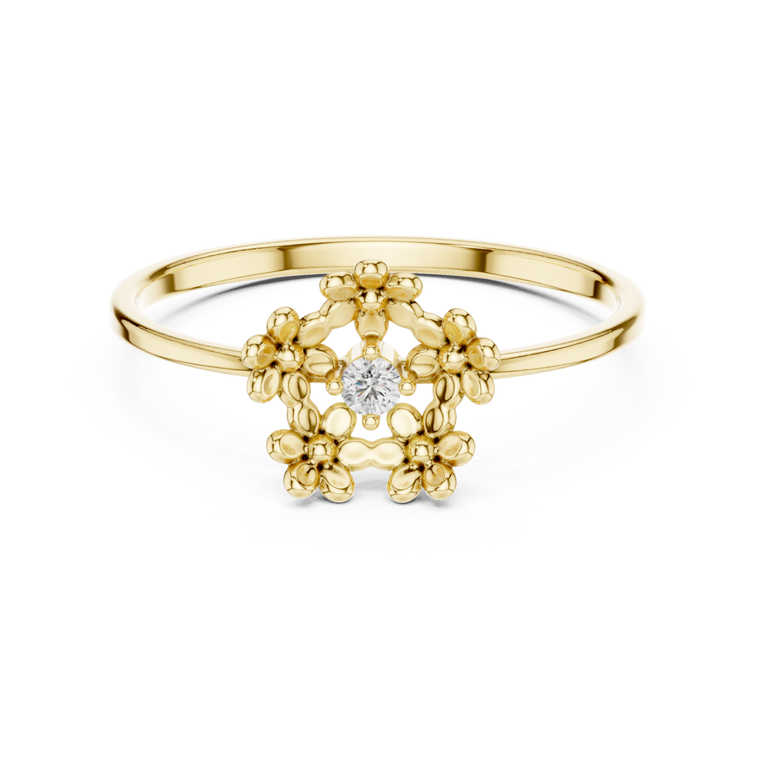 Gold Luminous Regal Garland Solitaire Band Right View