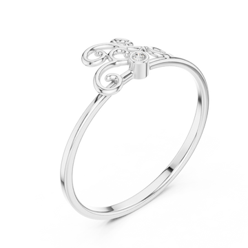  White Gold Whispering Curves Harmony Promise Ring Right View