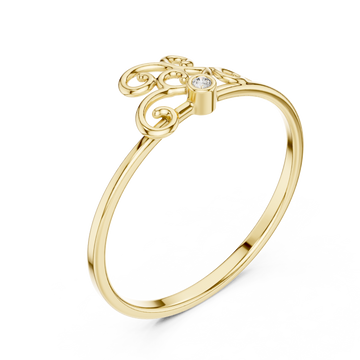 Gold Whispering Curves Harmony Promise Ring Right View