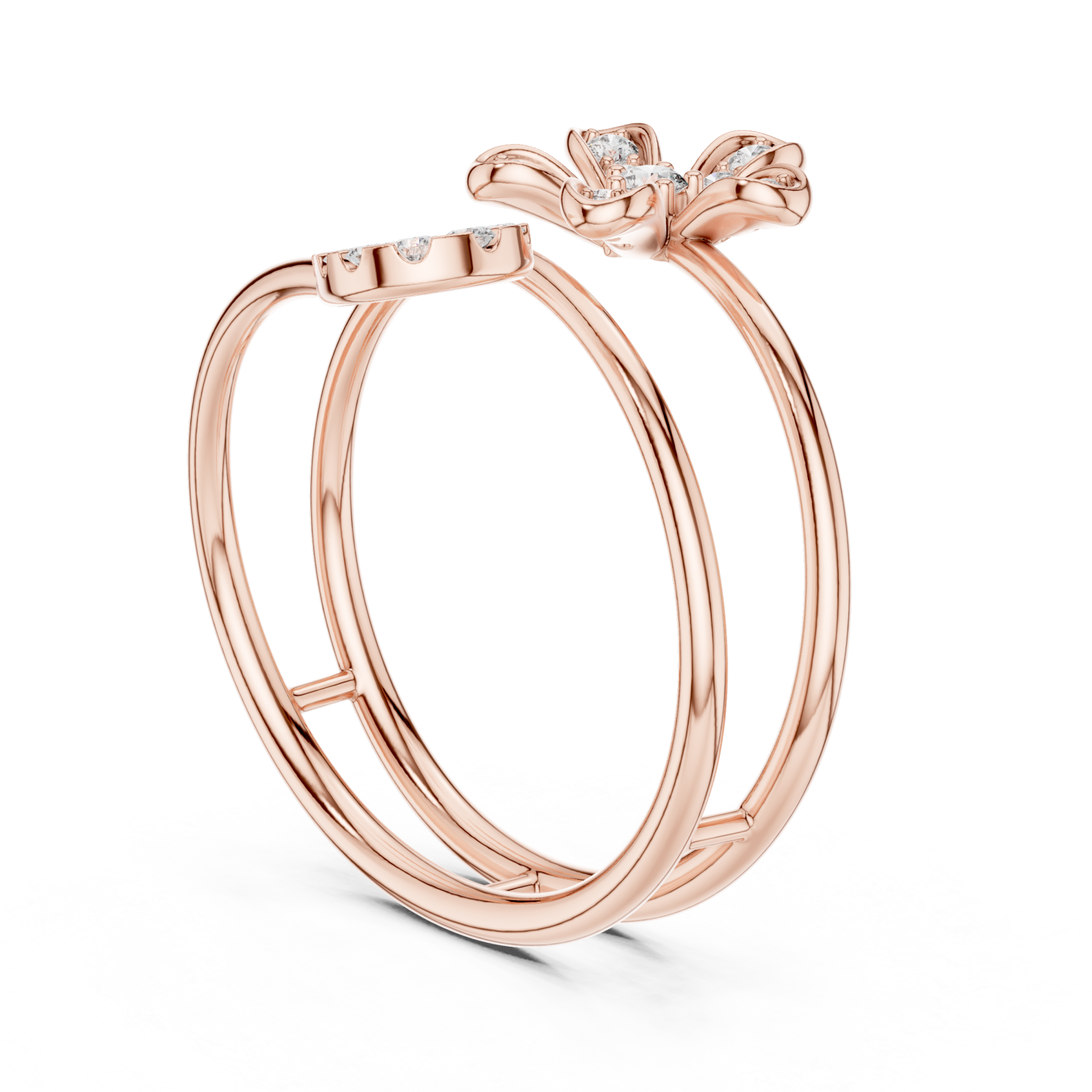  Rose Gold Blooming Flight Harmony Ring Left View
