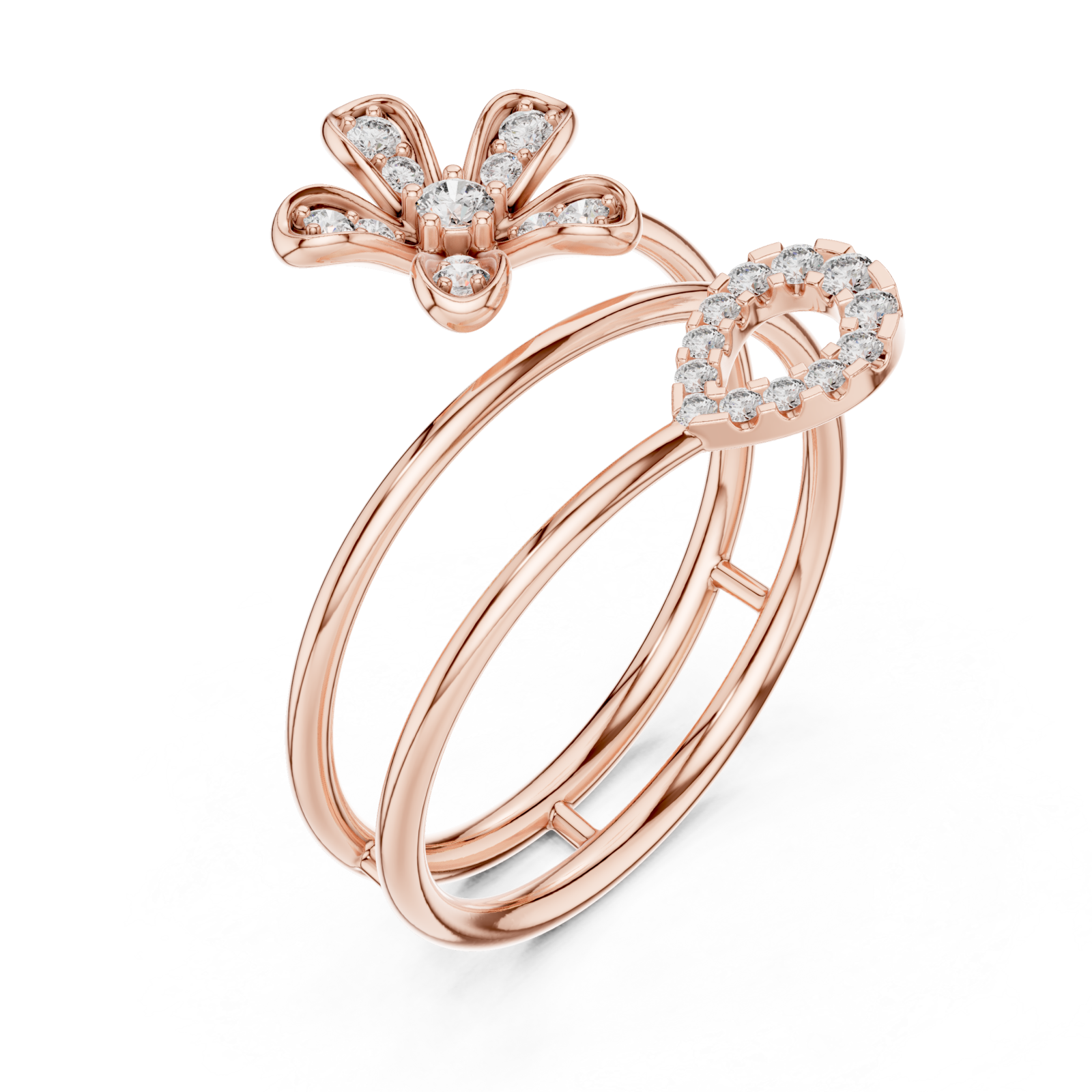  Rose Gold Blooming Flight Harmony Ring Right View