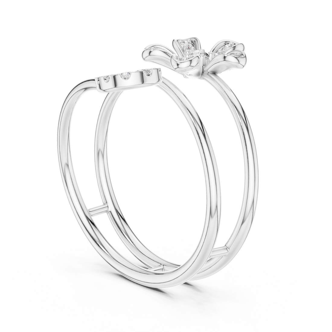  White Gold Blooming Flight Harmony Ring Right View
