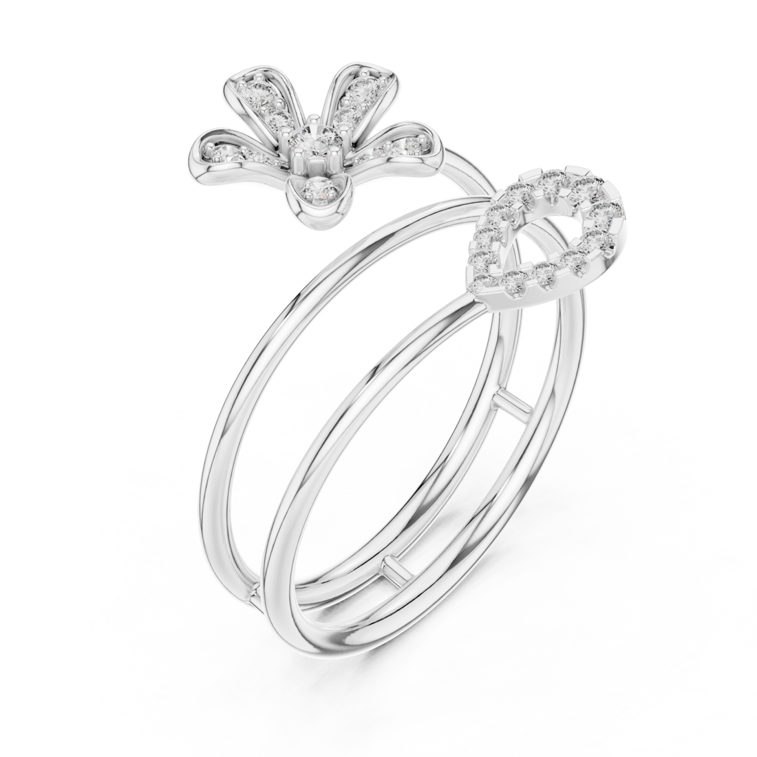  White Gold Blooming Flight Harmony Ring Right View