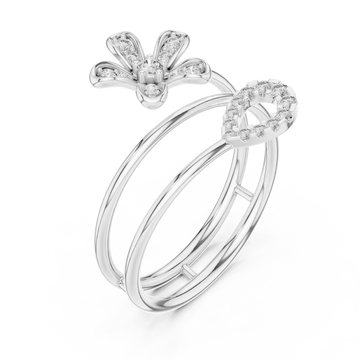  White Gold Blooming Flight Harmony Ring Right View