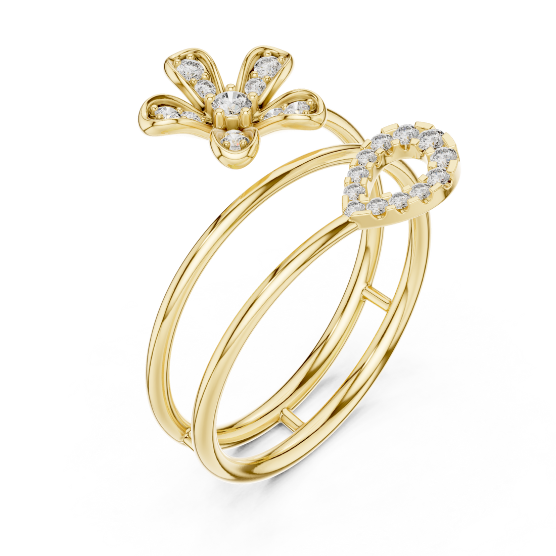 Gold Blooming Flight Harmony Ring Right View