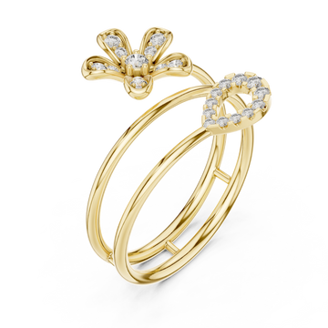 Gold Blooming Flight Harmony Ring Right View