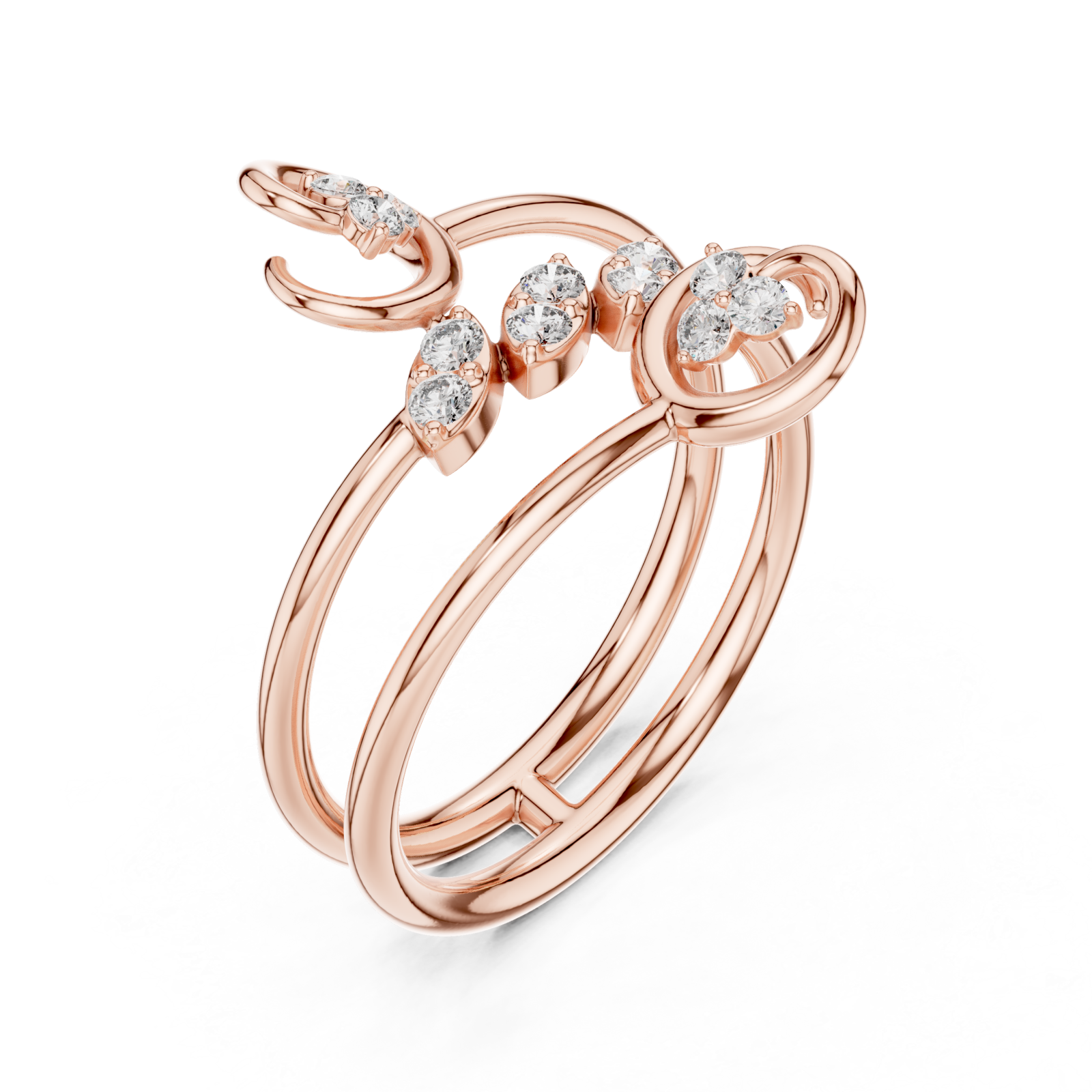  Rose Gold Twilight Muse Statement Band Ring Right View