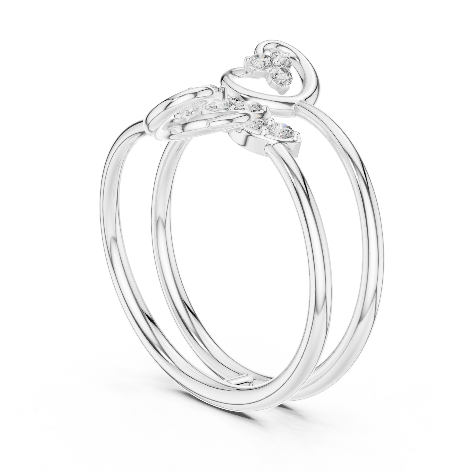  White Gold Twilight Muse Statement Band Ring Left View