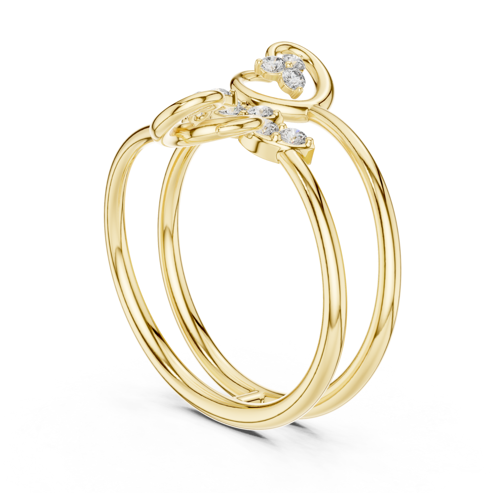  Gold Twilight Muse Statement Band Ring Left View