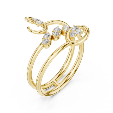 Gold Twilight Muse Statement Band Ring Right View