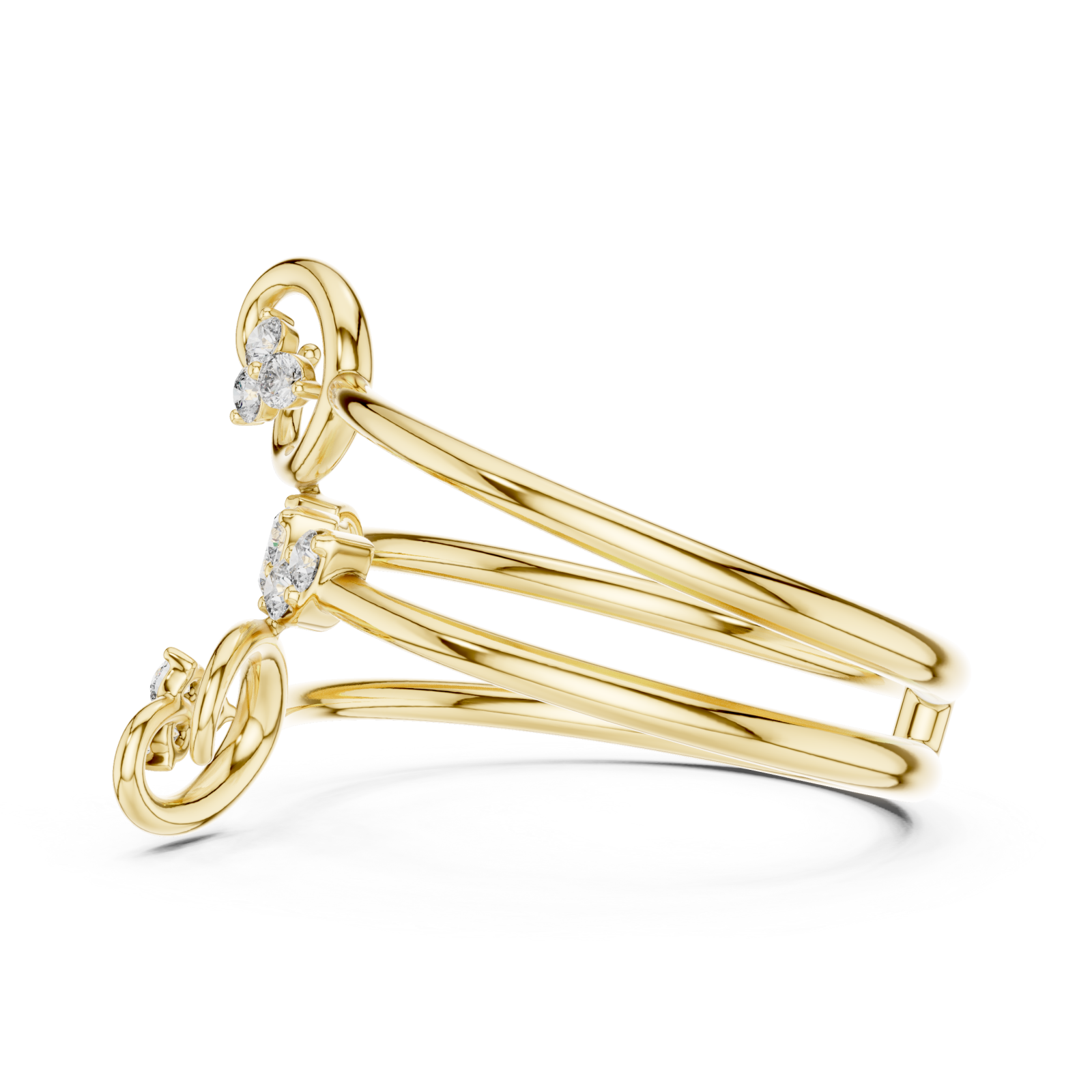  Gold Twilight Muse Statement Band Ring Side View