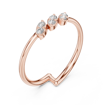  Rose Gold Infini Curve Triple Accent Artistry Ring Right View