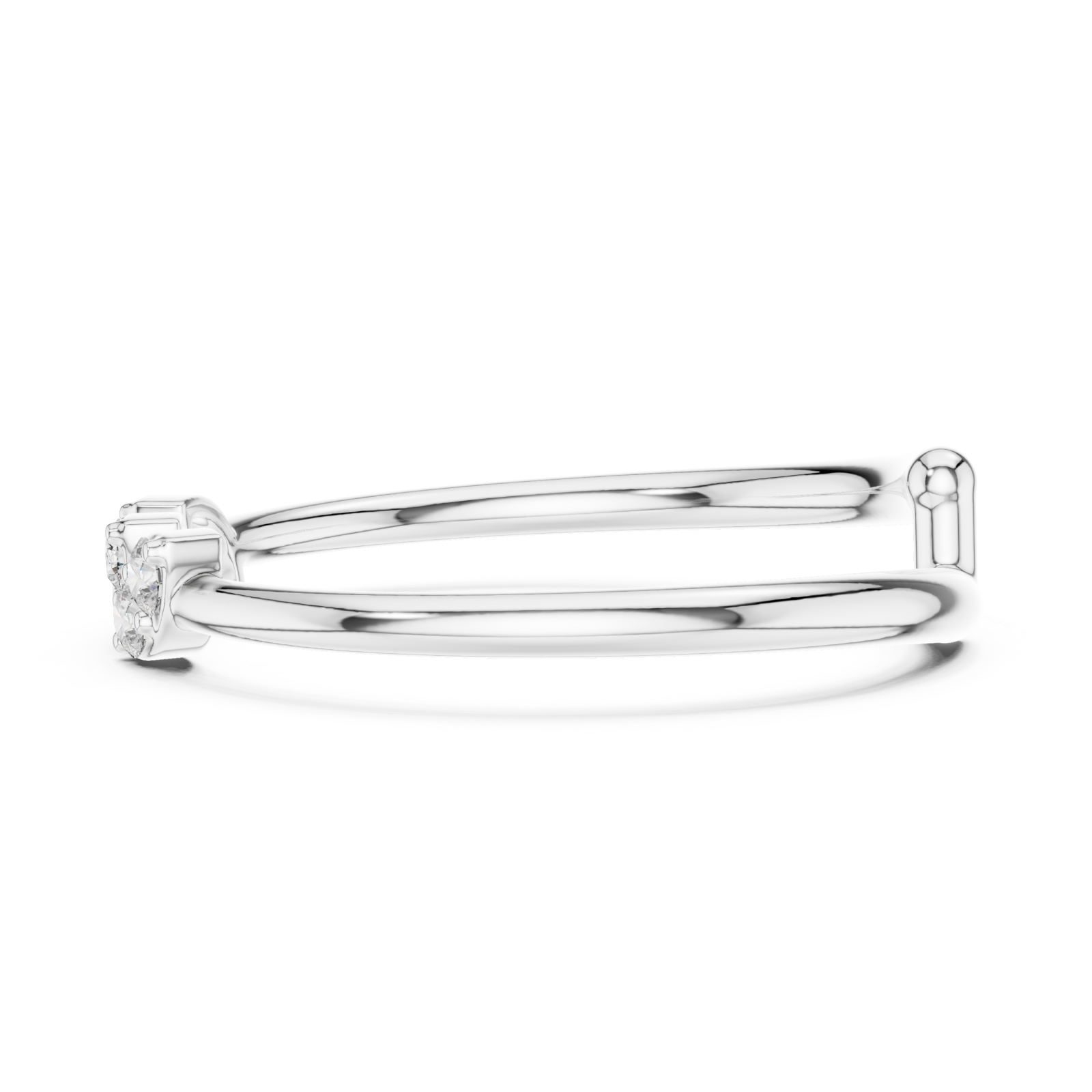  White Gold Infini Curve Triple Accent Artistry Ring Side View