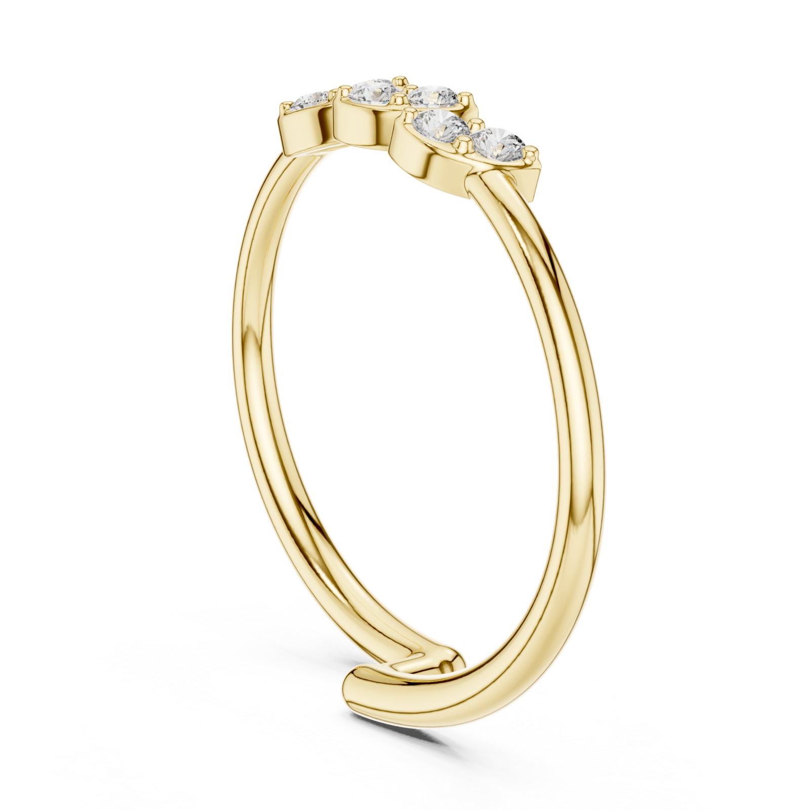  Gold Infini Curve Triple Accent Artistry Ring Left View