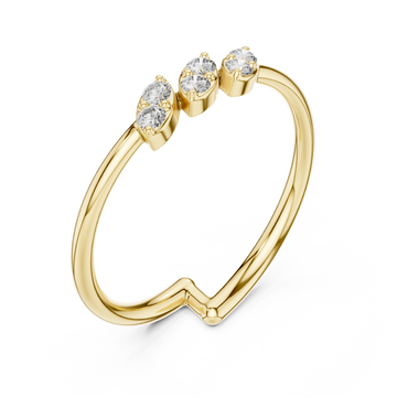 Gold Infini Curve Triple Accent Artistry Ring Right View