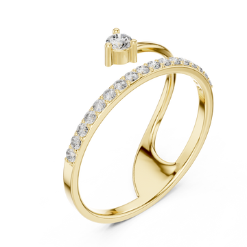 Gold Infinite Grace Crossover Solitaire Ring Right View