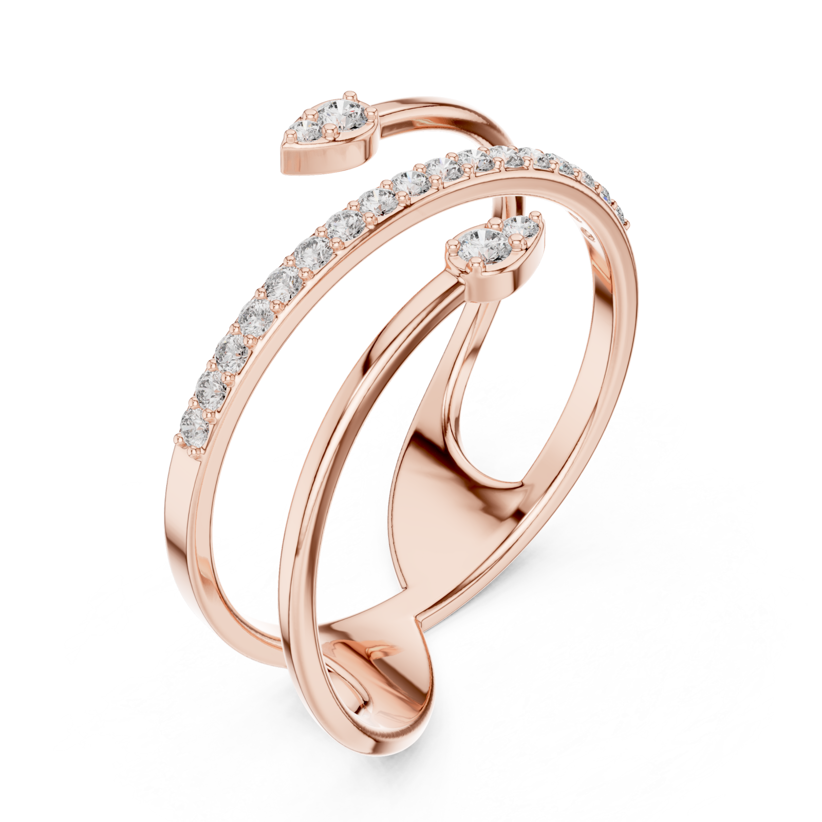  Rose Gold Essence Swirl Embrace Ring Right View