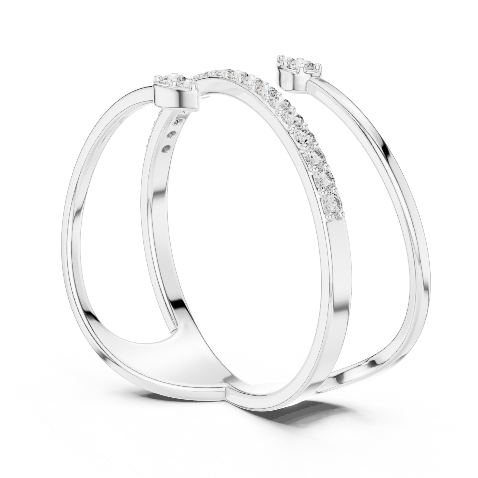  White Gold Essence Swirl Embrace Ring Left View