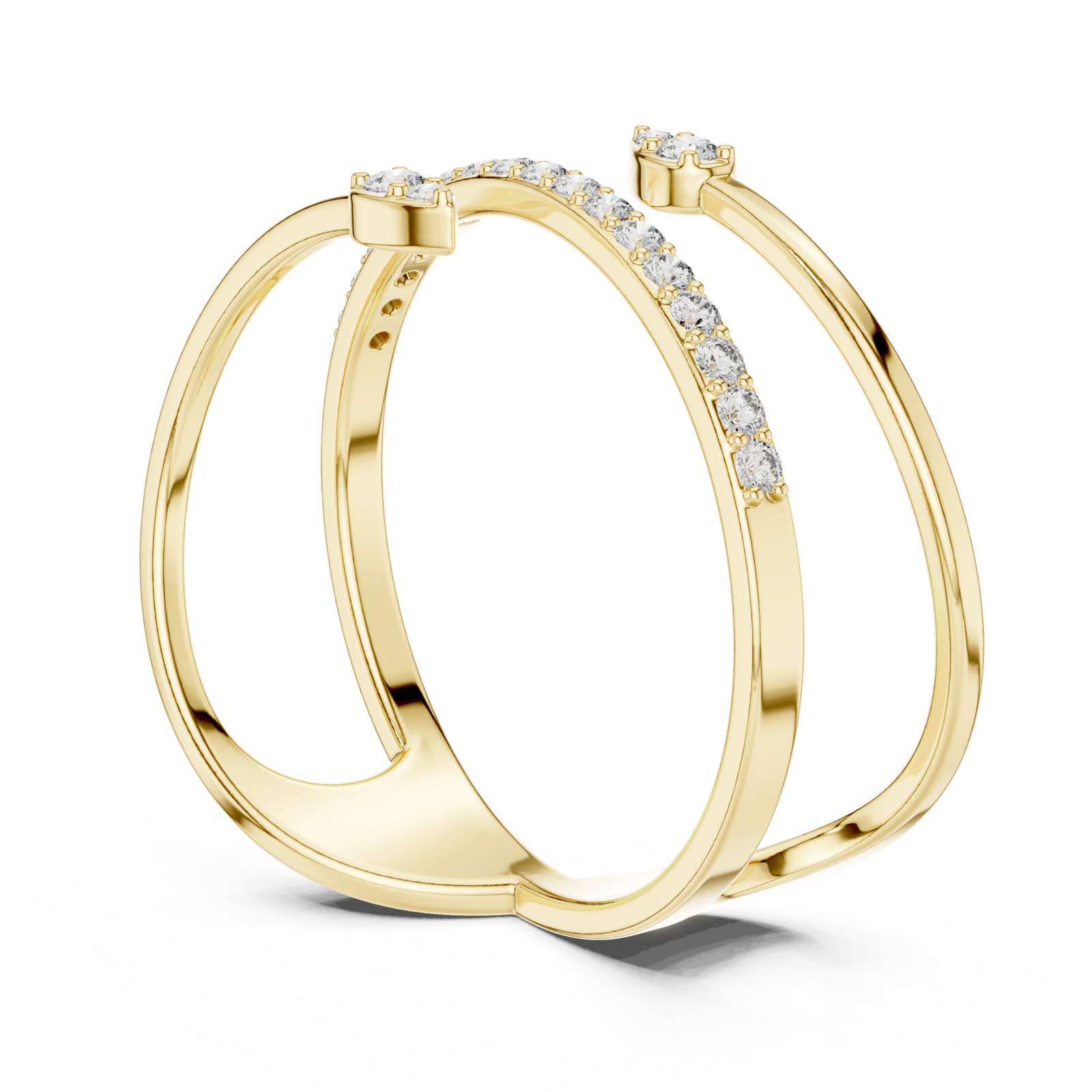 Gold Essence Swirl Embrace Ring Left View