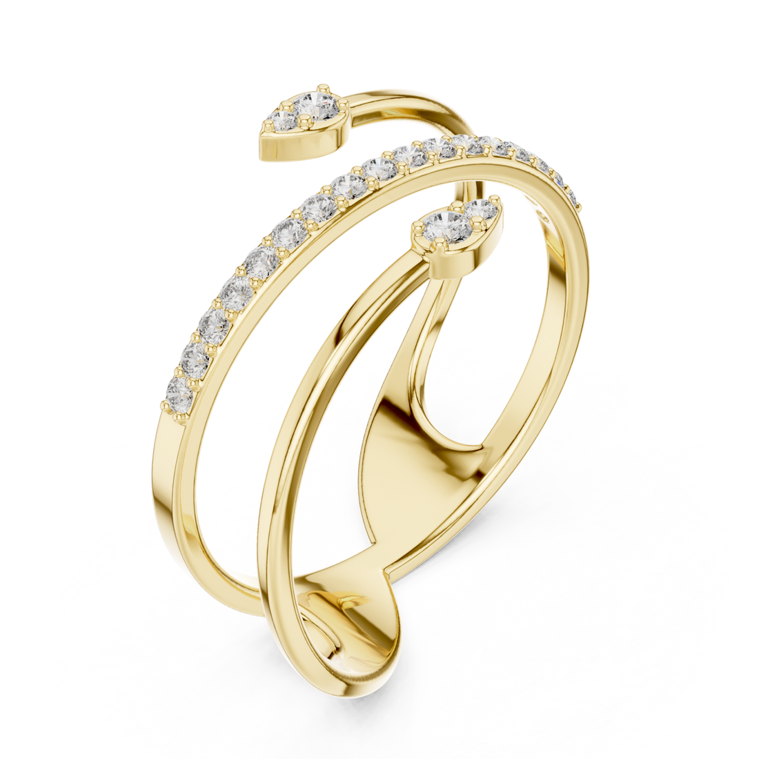 Gold Essence Swirl Embrace Ring Right View