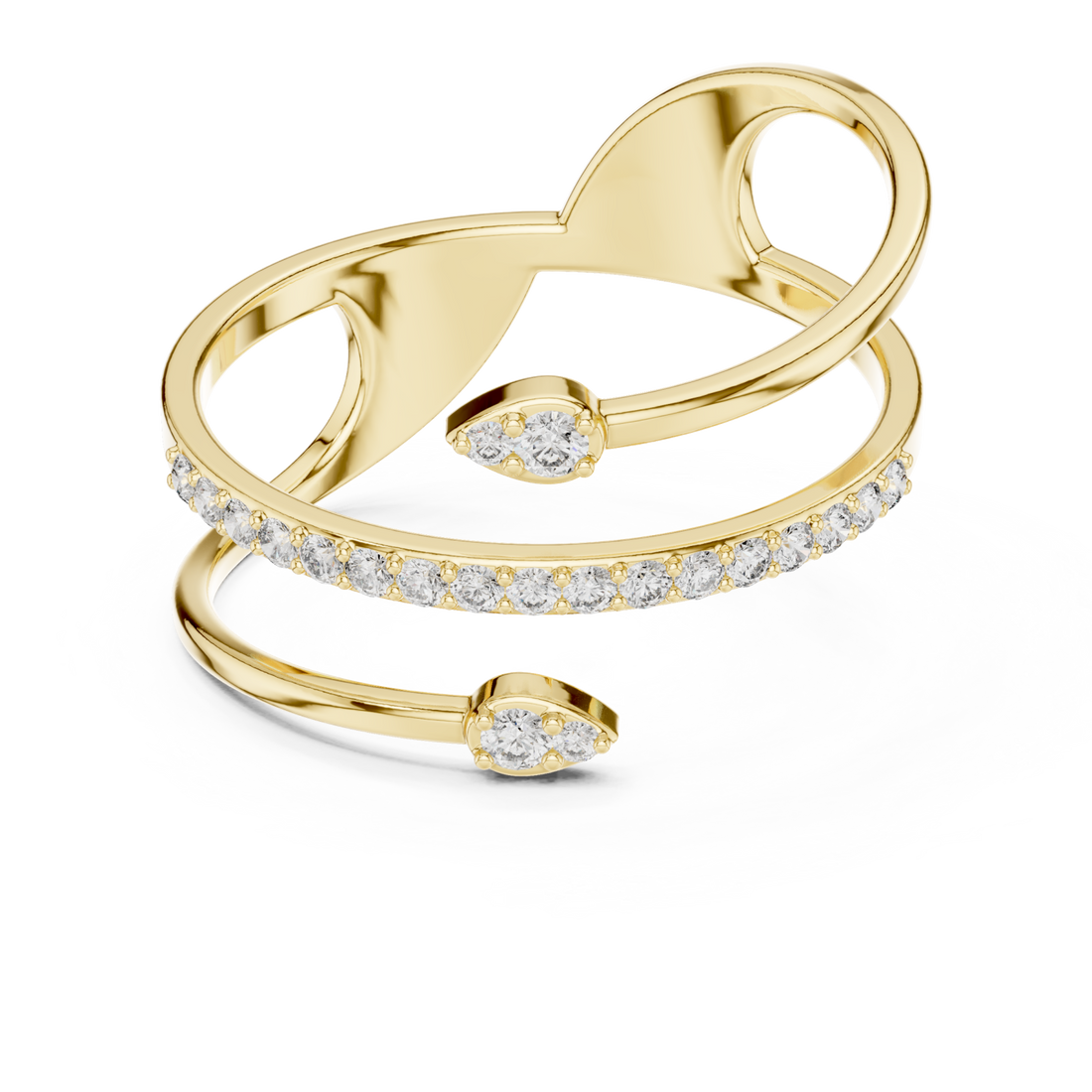 Gold Essence Swirl Embrace Ring Right View