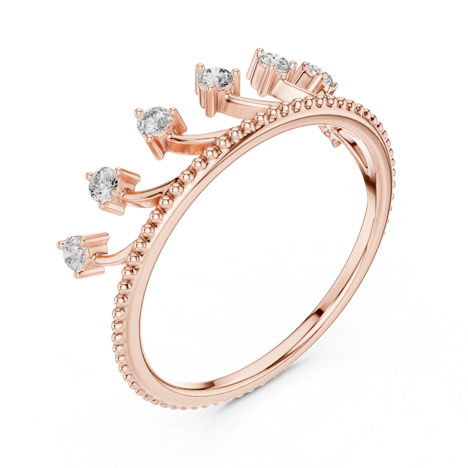  Rose Gold Ornate Starlight Beaded Ring Right View