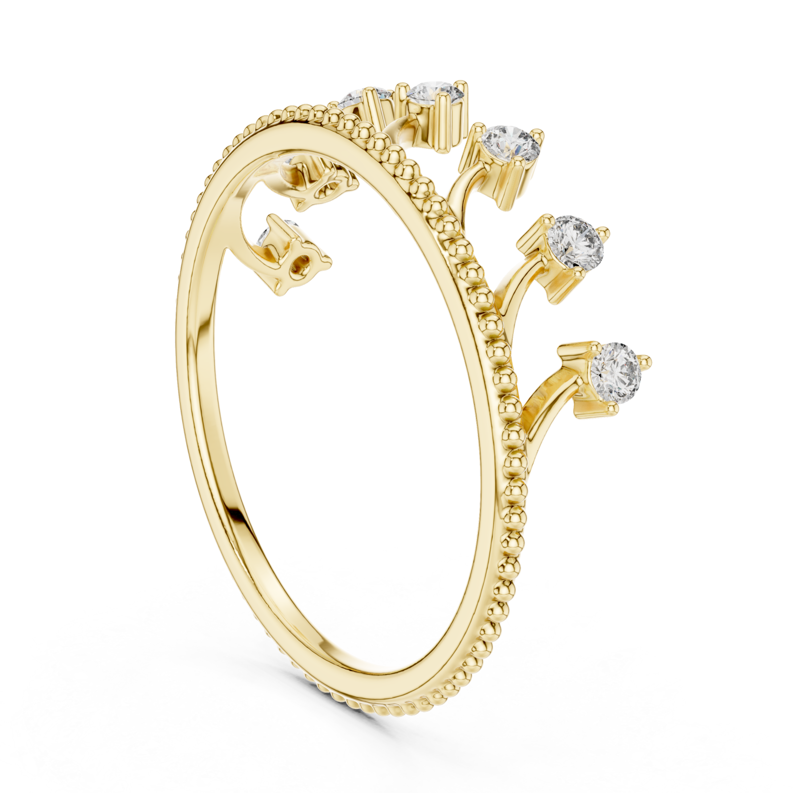  Gold Ornate Starlight Beaded Ring Left View