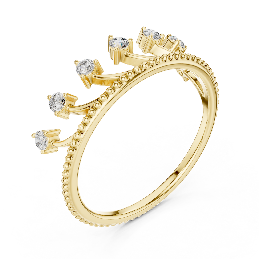 Gold Ornate Starlight Beaded Ring Right View