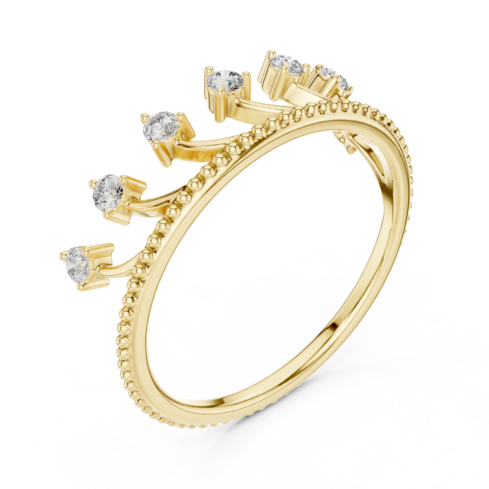 Gold Ornate Starlight Beaded Ring Right View