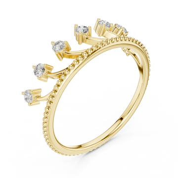 Gold Ornate Starlight Beaded Ring Right View