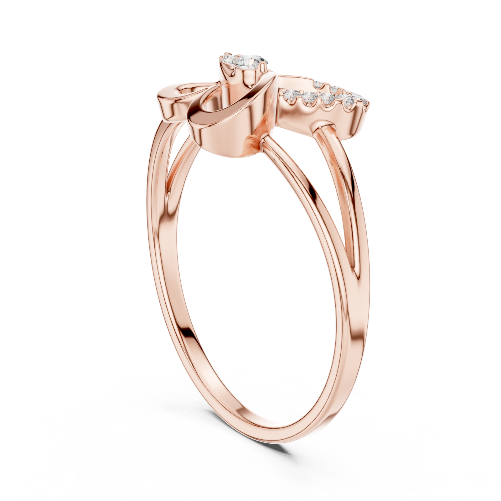  Rose Gold Splendid Harmony Graceful Loop Ring Left View