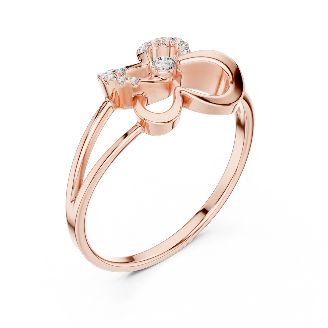  Rose Gold Splendid Harmony Graceful Loop Ring Right View