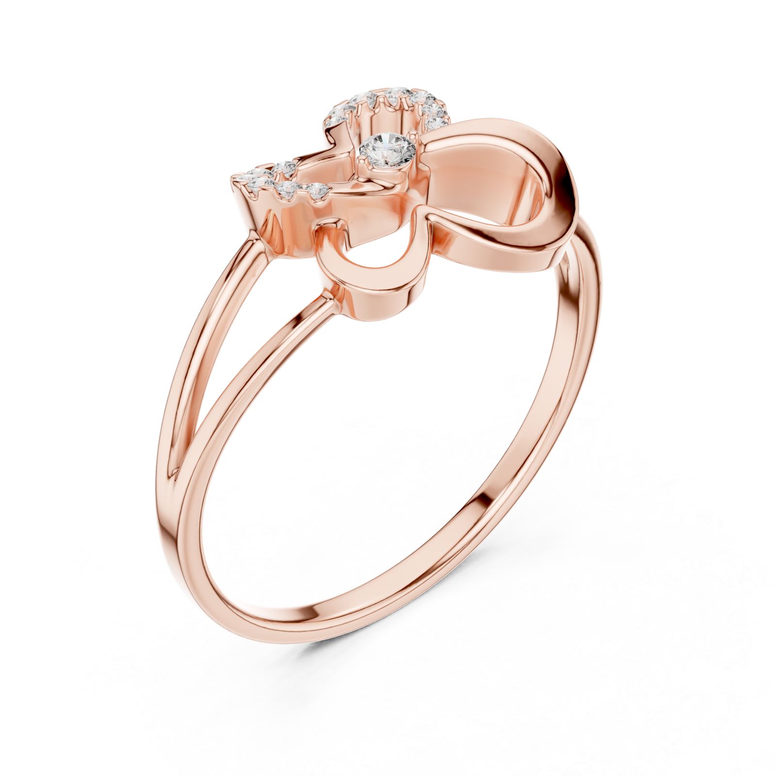  Rose Gold Splendid Harmony Graceful Loop Ring Right View