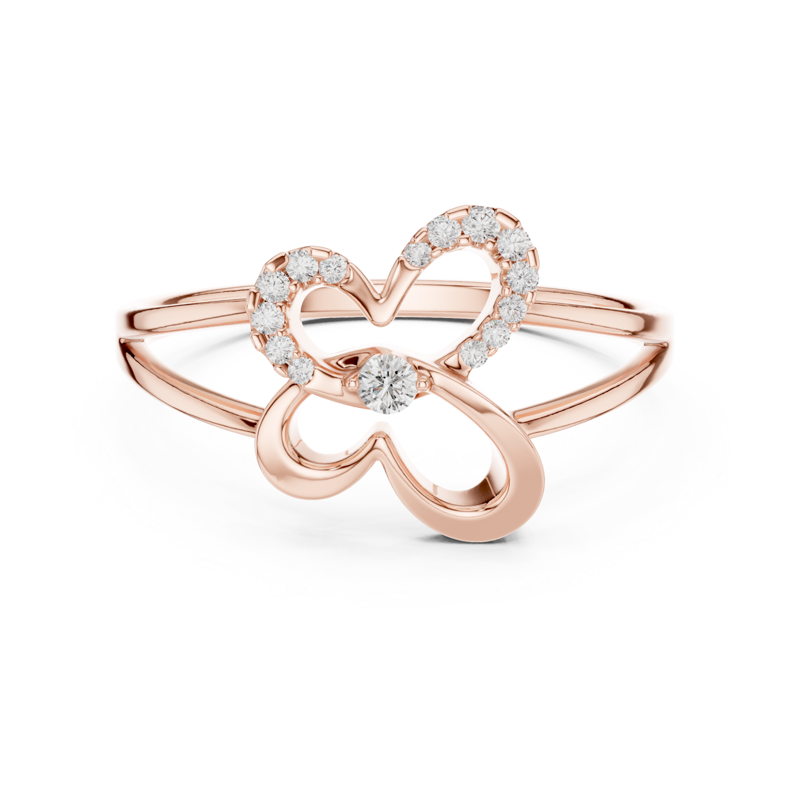  Rose Gold Splendid Harmony Graceful Loop Ring Front View