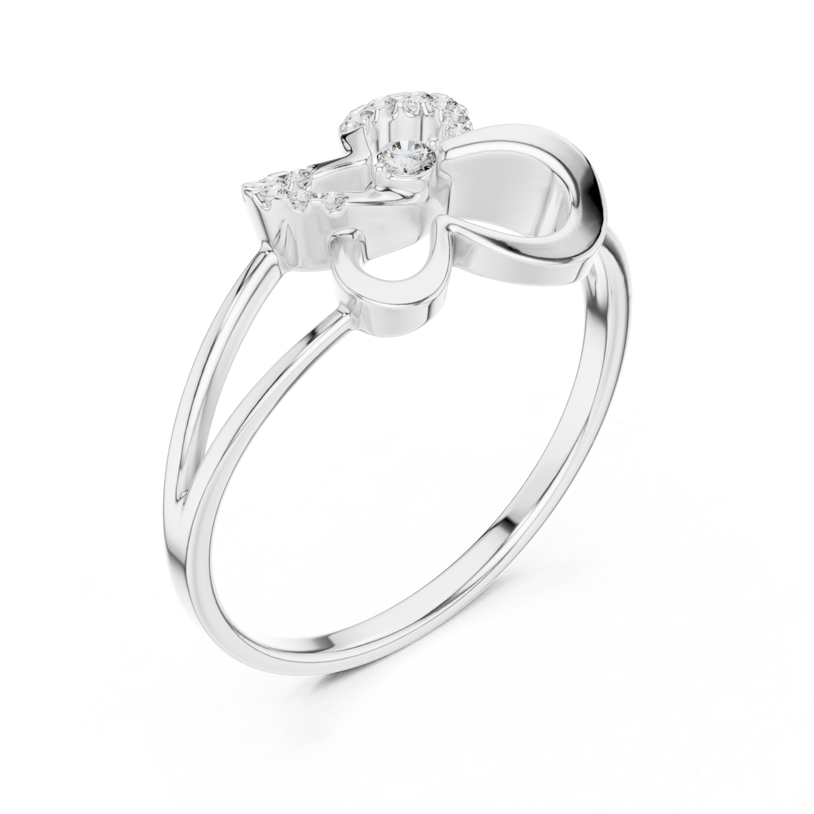  White Gold Splendid Harmony Graceful Loop Ring Right View