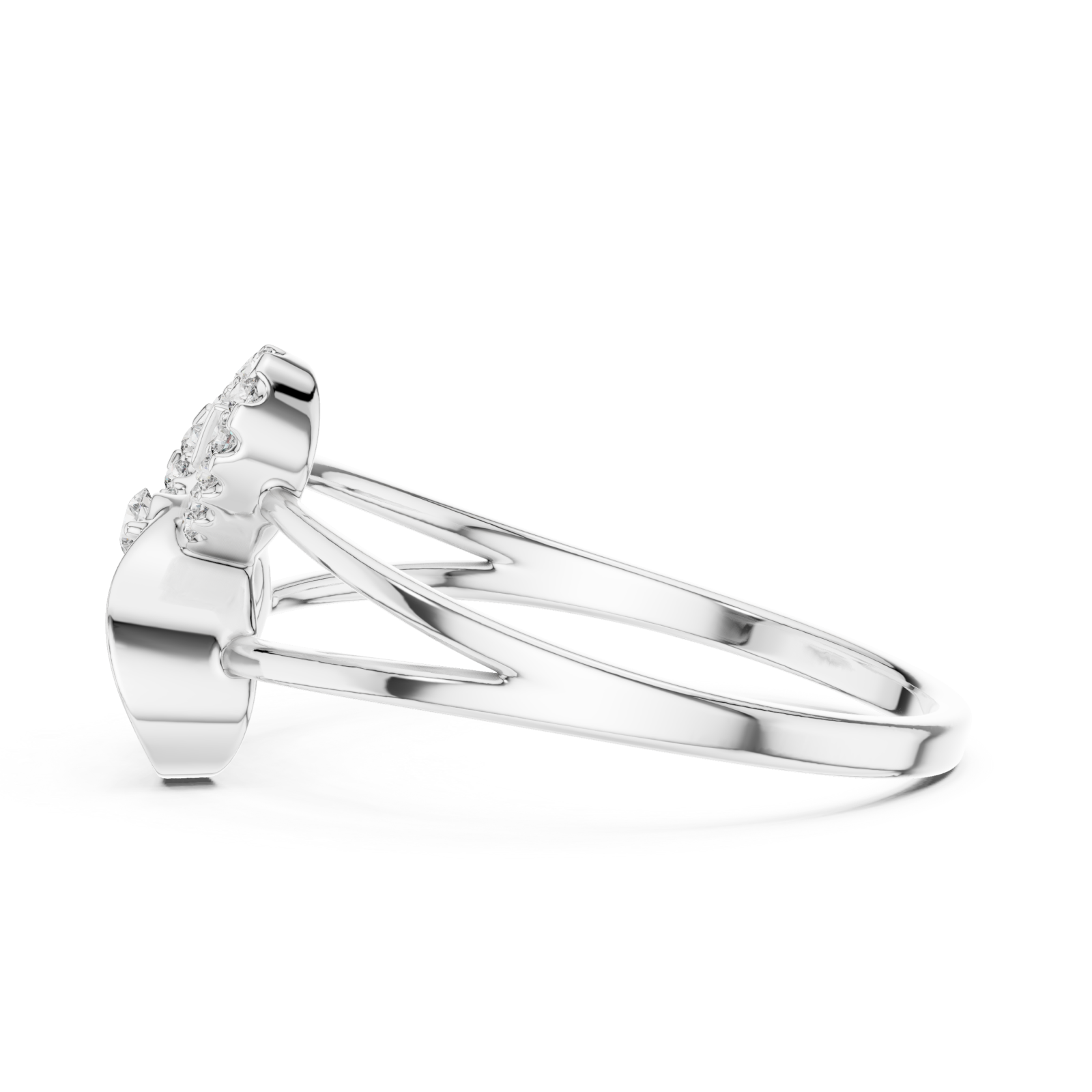  White Gold Splendid Harmony Graceful Loop Ring Side View