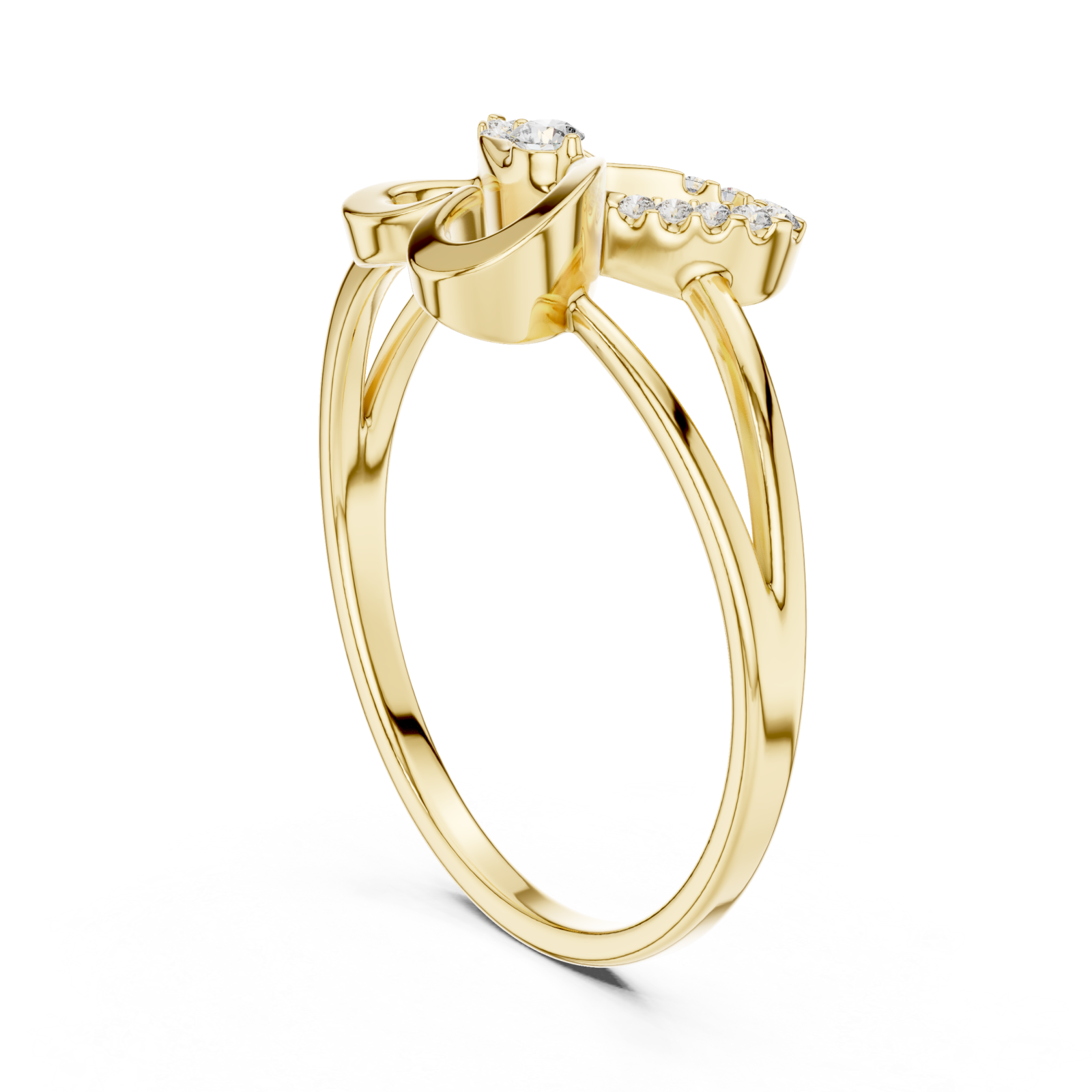  Gold Splendid Harmony Graceful Loop Ring Left View