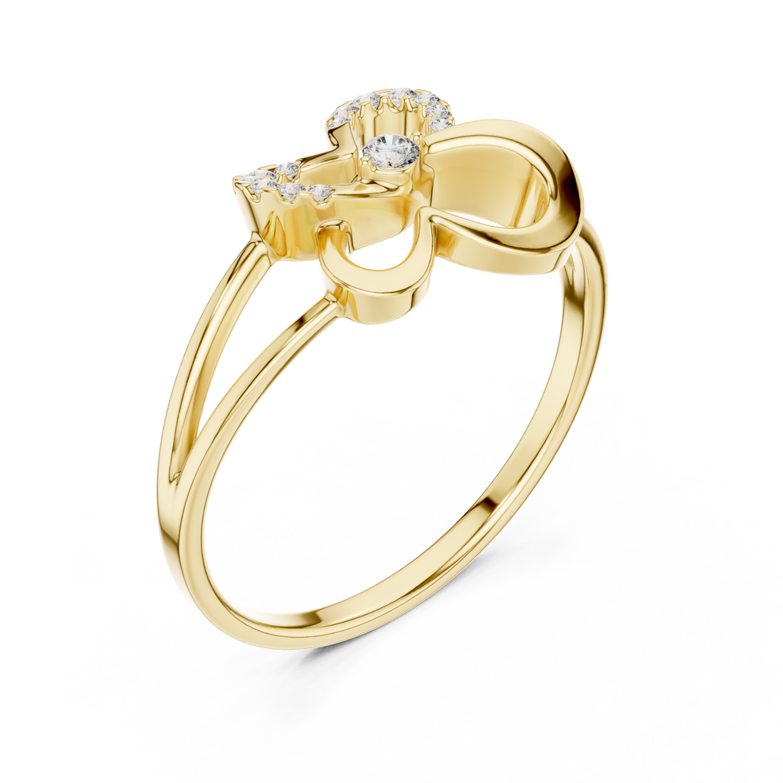 Gold Splendid Harmony Graceful Loop Ring Right View