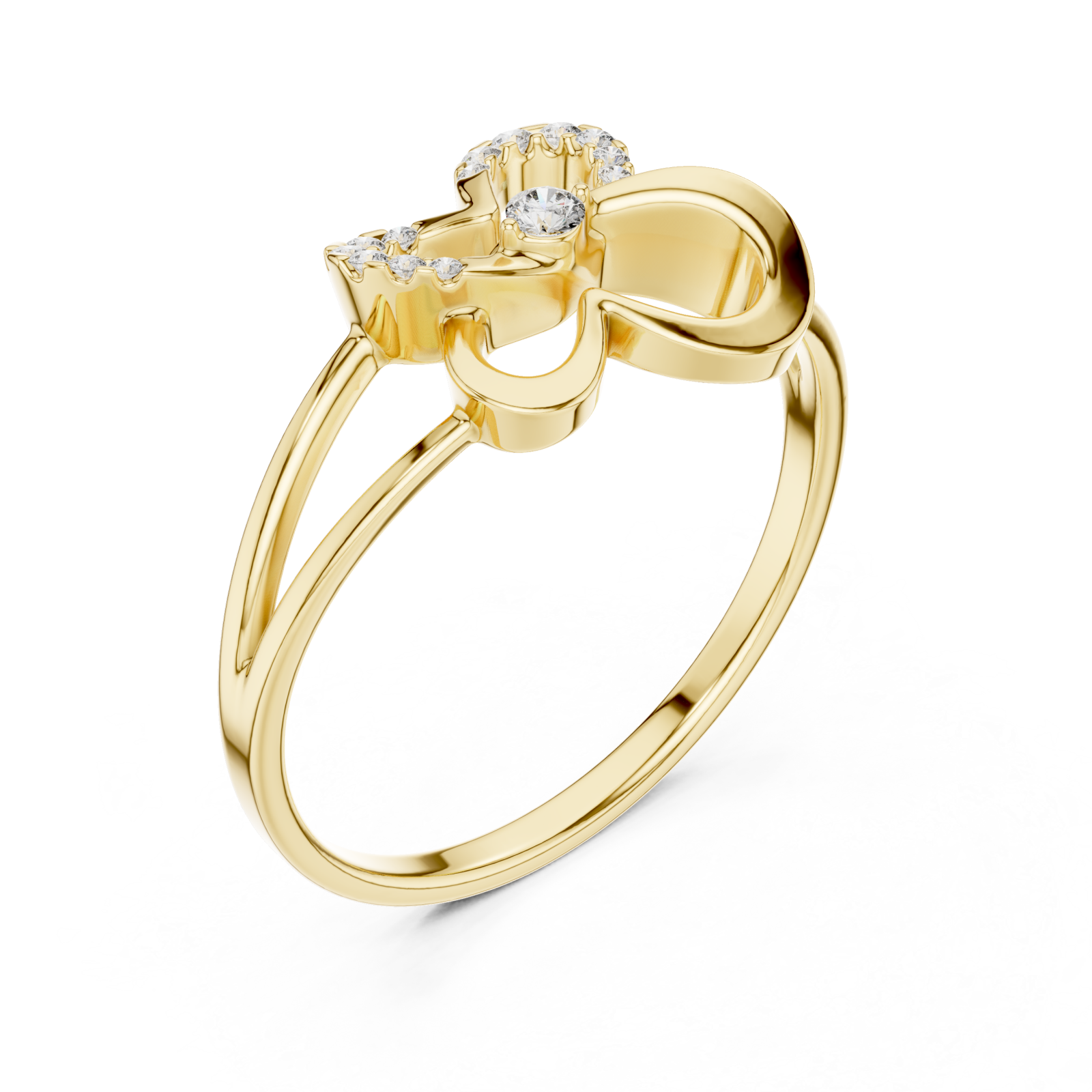 Gold Splendid Harmony Graceful Loop Ring Right View