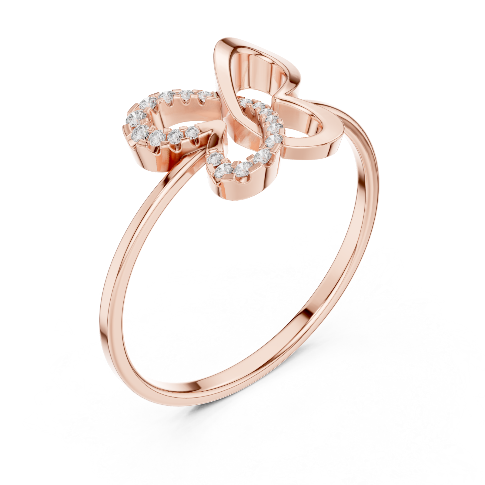  Rose Gold Petal Lace Embrace Ring Right View