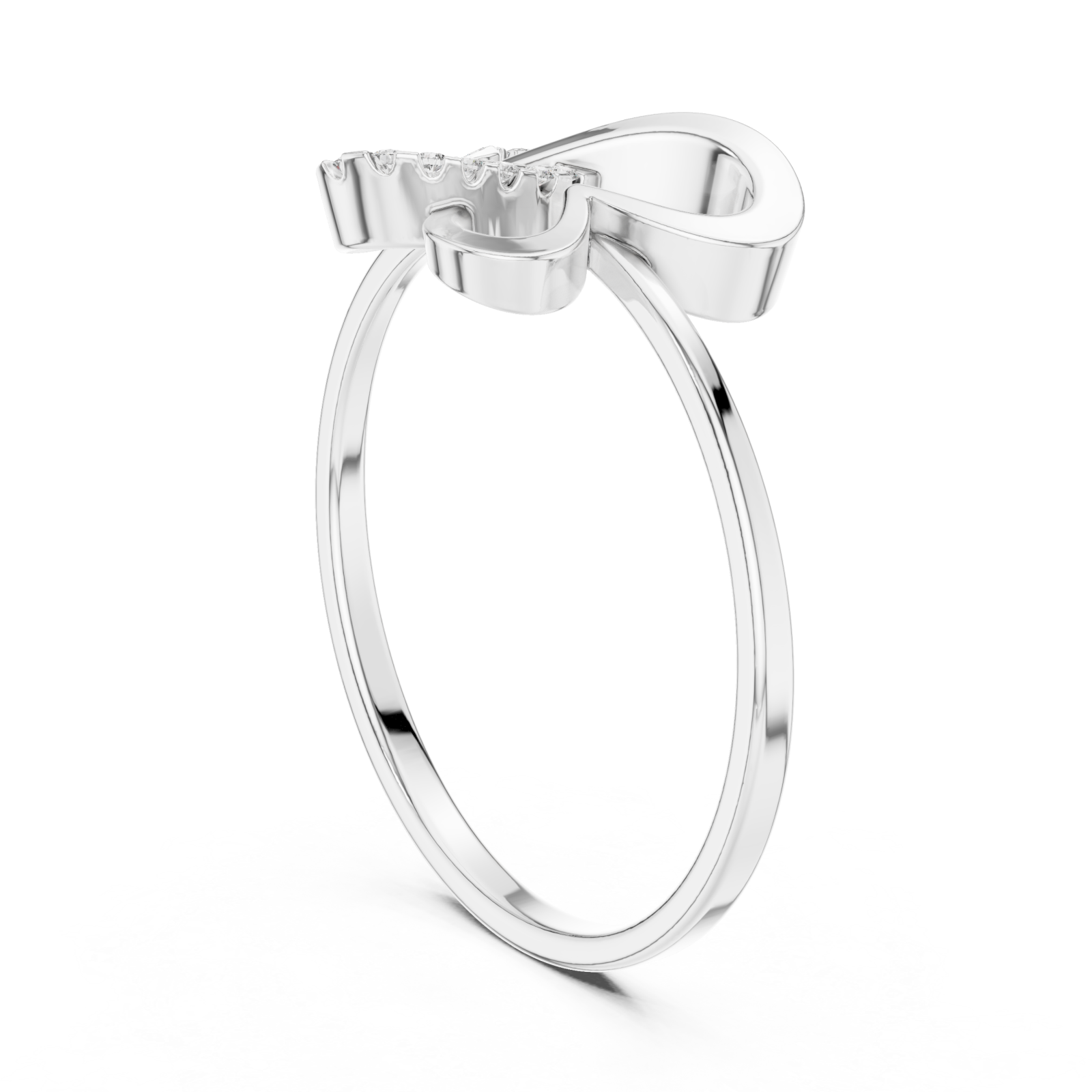  White Gold Petal Lace Embrace Ring Left View